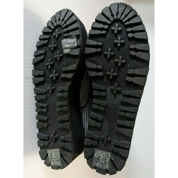 New Forever 21 Women's Glen Check Ankle Boots Black Textile Platform Size 8( 39) - Picture 5 of 6